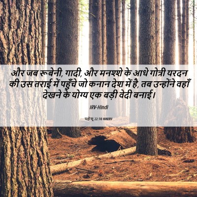 Picture 06 - यहोशू 22:10 HINIRV - और जब रूबेनी, गादी, - Bible Verse Picture