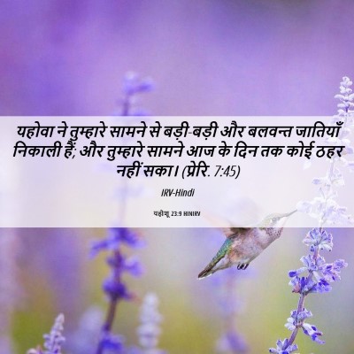 Picture 06 - यहोशू 23:9 HINIRV - यहोवा ने तुम्हारे - Bible Verse Picture