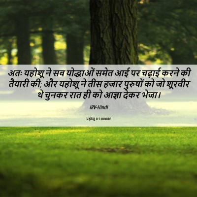 Picture 06 - यहोशू 8:3 HINIRV - अतः यहोशू ने सब - Bible Verse Picture