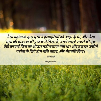 Picture 06 - यहोशू 8:31 HINIRV - जैसा यहोवा के दास - Bible Verse Picture