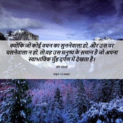Picture 06 - याकूब 1:23 HINIRV - क्योंकि जो कोई वचन - Bible Verse Picture