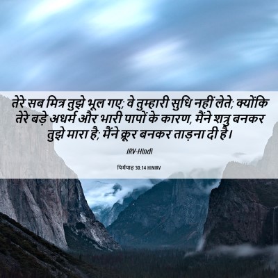 Picture 06 - यिर्मयाह 30:14 HINIRV - तेरे सब मित्र तुझे - Bible Verse Picture