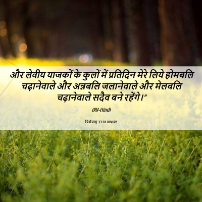 Picture 06 - यिर्मयाह 33:18 HINIRV - और लेवीय याजकों के - Bible Verse Picture