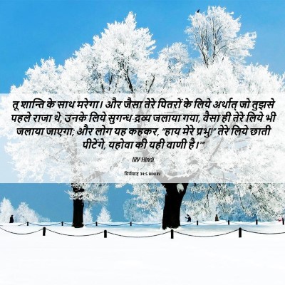 Picture 06 - यिर्मयाह 34:5 HINIRV - तू शान्ति के साथ - Bible Verse Picture