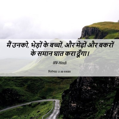Picture 06 - यिर्मयाह 51:40 HINIRV - मैं उनको, भेड़ों के - Bible Verse Picture