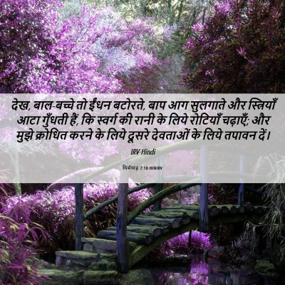 Picture 06 - यिर्मयाह 7:18 HINIRV - देख, बाल-बच्चे तो - Bible Verse Picture
