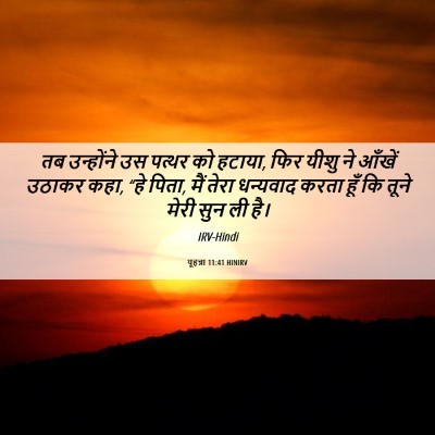 Picture 06 - यूहन्ना 11:41 HINIRV - तब उन्होंने उस - Bible Verse Picture