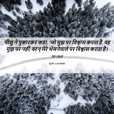 Picture 06 - यूहन्ना 12:44 HINIRV - यीशु ने पुकारकर - Bible Verse Picture