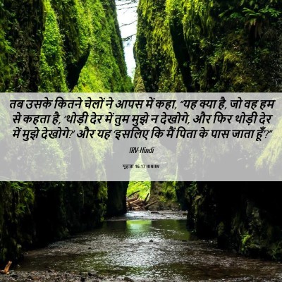 Picture 06 - यूहन्ना 16:17 HINIRV - तब उसके कितने - Bible Verse Picture
