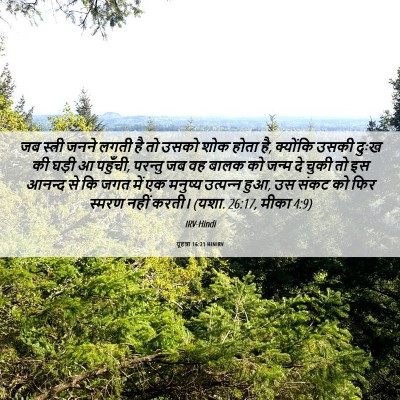 Picture 06 - यूहन्ना 16:21 HINIRV - जब स्त्री जनने - Bible Verse Picture