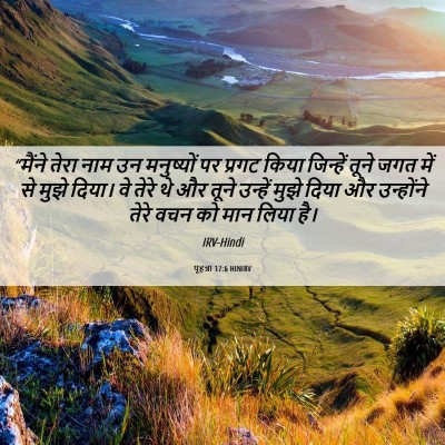 Picture 06 - यूहन्ना 17:6 HINIRV - “मैंने तेरा नाम उन - Bible Verse Picture