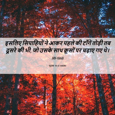 Picture 06 - यूहन्ना 19:32 HINIRV - इसलिए सिपाहियों - Bible Verse Picture