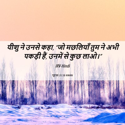 Picture 06 - यूहन्ना 21:10 HINIRV - यीशु ने उनसे कहा, - Bible Verse Picture