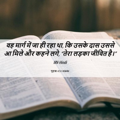 Picture 06 - यूहन्ना 4:51 HINIRV - वह मार्ग में जा ही - Bible Verse Picture