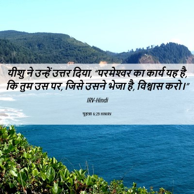 Picture 06 - यूहन्ना 6:29 HINIRV - यीशु ने उन्हें - Bible Verse Picture