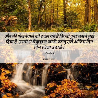 Picture 06 - यूहन्ना 6:39 HINIRV - और मेरे भेजनेवाले - Bible Verse Picture