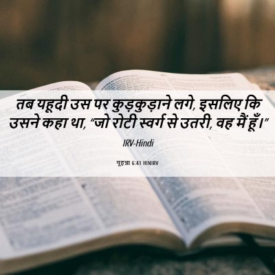 Picture 06 - यूहन्ना 6:41 HINIRV - तब यहूदी उस पर - Bible Verse Picture