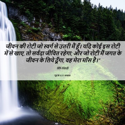 Picture 06 - यूहन्ना 6:51 HINIRV - जीवन की रोटी जो - Bible Verse Picture