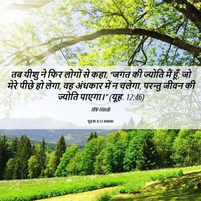 Picture 06 - यूहन्ना 8:12 HINIRV - तब यीशु ने फिर - Bible Verse Picture