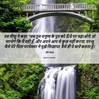 Picture 06 - यूहन्ना 8:28 HINIRV - तब यीशु ने कहा, “जब - Bible Verse Picture