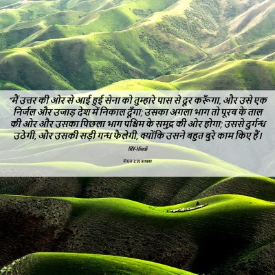 Picture 06 - योएल 2:20 HINIRV - “मैं उत्तर की ओर से - Bible Verse Picture