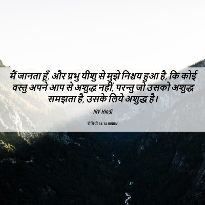Picture 06 - रोमियों 14:14 HINIRV - मैं जानता हूँ, और - Bible Verse Picture