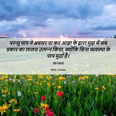 Picture 06 - रोमियों 7:8 HINIRV - परन्तु पाप ने अवसर - Bible Verse Picture