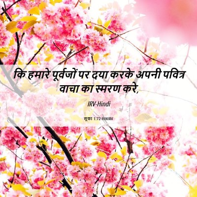 Picture 06 - लूका 1:72 HINIRV - कि हमारे पूर्वजों - Bible Verse Picture