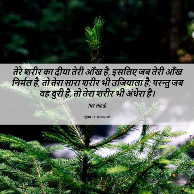 Picture 06 - लूका 11:34 HINIRV - तेरे शरीर का दीया - Bible Verse Picture