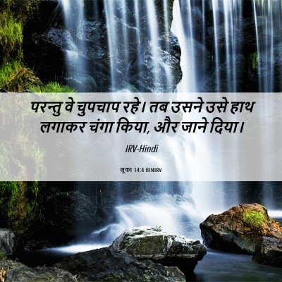 Picture 06 - लूका 14:4 HINIRV - परन्तु वे चुपचाप - Bible Verse Picture