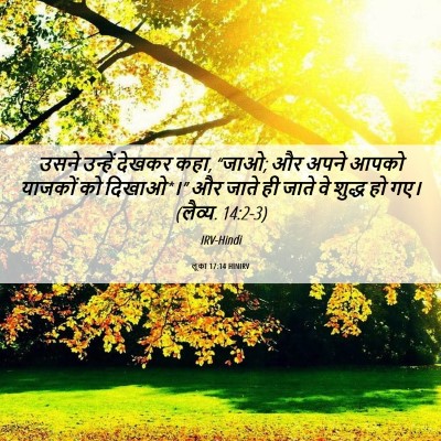 Picture 06 - लूका 17:14 HINIRV - उसने उन्हें देखकर - Bible Verse Picture