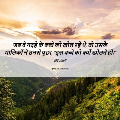 Picture 06 - लूका 19:33 HINIRV - जब वे गदहे के बच्चे - Bible Verse Picture