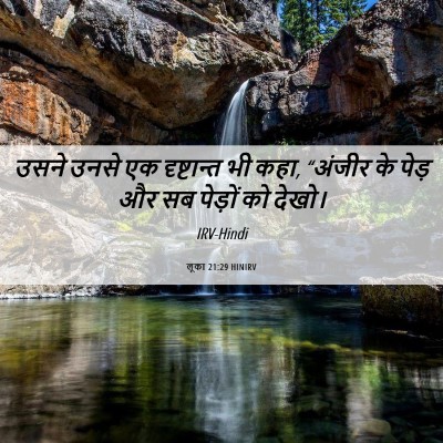 Picture 06 - लूका 21:29 HINIRV - उसने उनसे एक - Bible Verse Picture