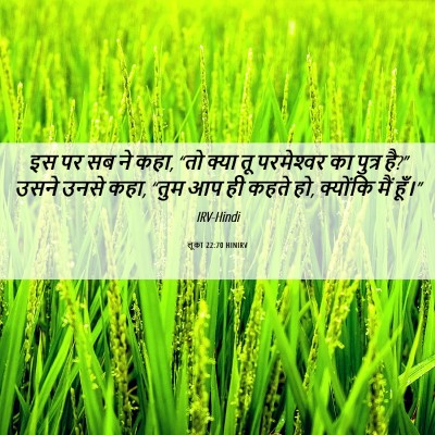 Picture 06 - लूका 22:70 HINIRV - इस पर सब ने कहा, “तो - Bible Verse Picture