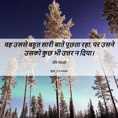 Picture 06 - लूका 23:9 HINIRV - वह उससे बहुत सारी - Bible Verse Picture