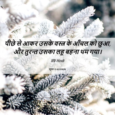 Picture 06 - लूका 8:44 HINIRV - पीछे से आकर उसके - Bible Verse Picture
