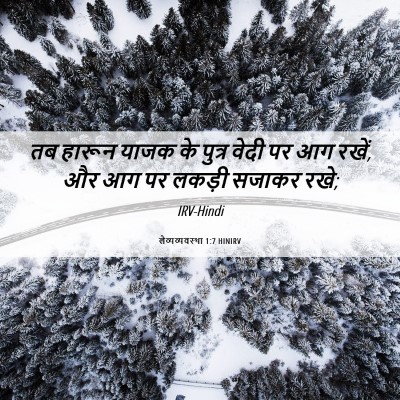 Picture 06 - लैव्यव्यवस्था 1:7 HINIRV - तब हारून याजक के - Bible Verse Picture