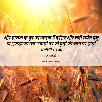 Picture 06 - लैव्यव्यवस्था 1:8 HINIRV - और हारून के पुत्र - Bible Verse Picture