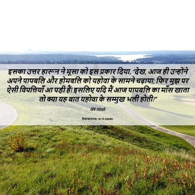 Picture 06 - लैव्यव्यवस्था 10:19 HINIRV - इसका उत्तर हारून - Bible Verse Picture