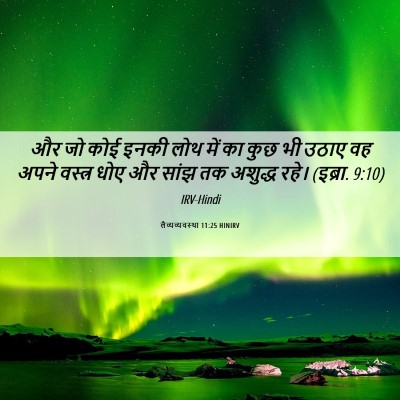 Picture 06 - लैव्यव्यवस्था 11:25 HINIRV - और जो कोई इनकी लोथ - Bible Verse Picture