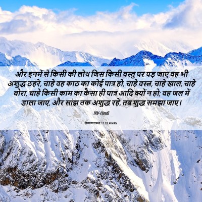 Picture 06 - लैव्यव्यवस्था 11:32 HINIRV - और इनमें से किसी की - Bible Verse Picture