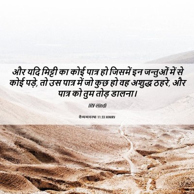 Picture 06 - लैव्यव्यवस्था 11:33 HINIRV - और यदि मिट्टी का - Bible Verse Picture