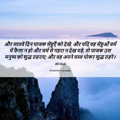 Picture 06 - लैव्यव्यवस्था 13:34 HINIRV - और सातवें दिन याजक - Bible Verse Picture
