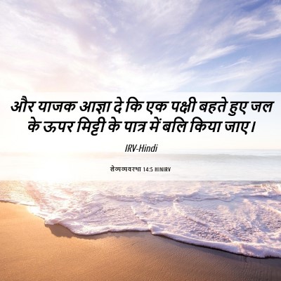 Picture 06 - लैव्यव्यवस्था 14:5 HINIRV - और याजक आज्ञा दे कि - Bible Verse Picture