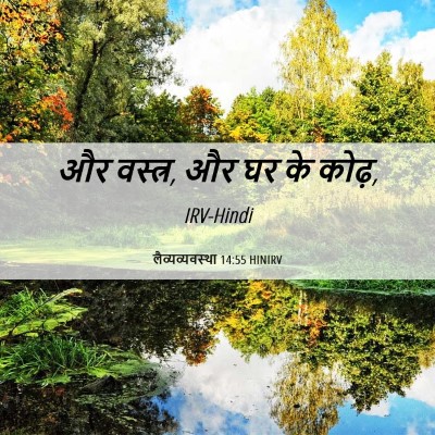 Picture 06 - लैव्यव्यवस्था 14:55 HINIRV - और वस्त्र, और घर के - Bible Verse Picture