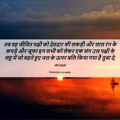 Picture 06 - लैव्यव्यवस्था 14:6 HINIRV - तब वह जीवित पक्षी - Bible Verse Picture