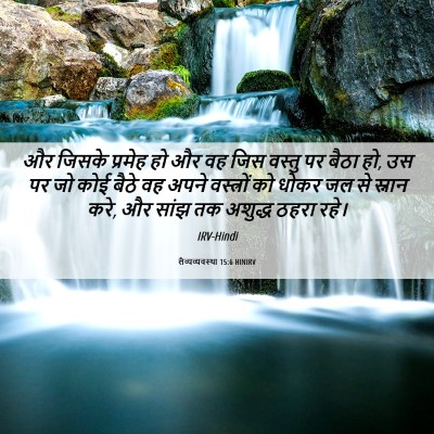 Picture 06 - लैव्यव्यवस्था 15:6 HINIRV - और जिसके प्रमेह हो - Bible Verse Picture