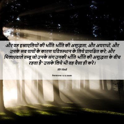 Picture 06 - लैव्यव्यवस्था 16:16 HINIRV - और वह इस्राएलियों - Bible Verse Picture