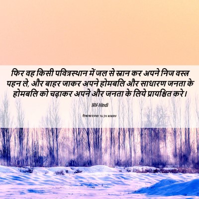 Picture 06 - लैव्यव्यवस्था 16:24 HINIRV - फिर वह किसी - Bible Verse Picture