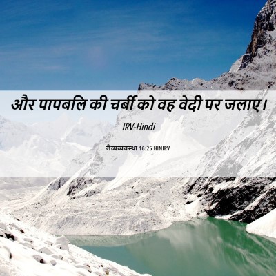 Picture 06 - लैव्यव्यवस्था 16:25 HINIRV - और पापबलि की चर्बी - Bible Verse Picture